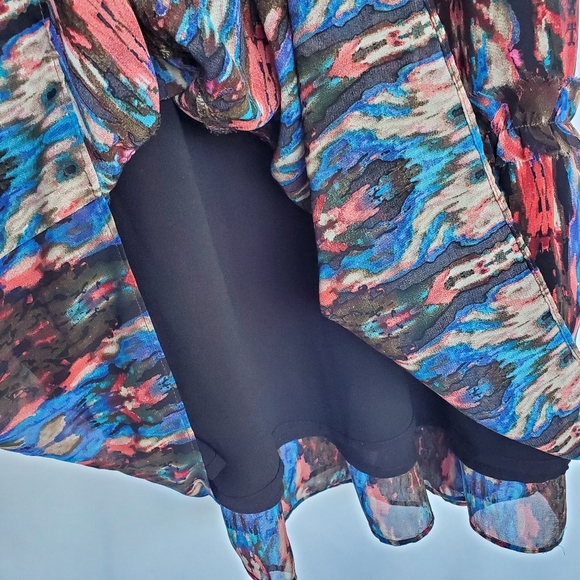 Anthropologie Lili's Closet Ruffled Cap Sleeves Midi Dress (XS) - Picture 9 of 11